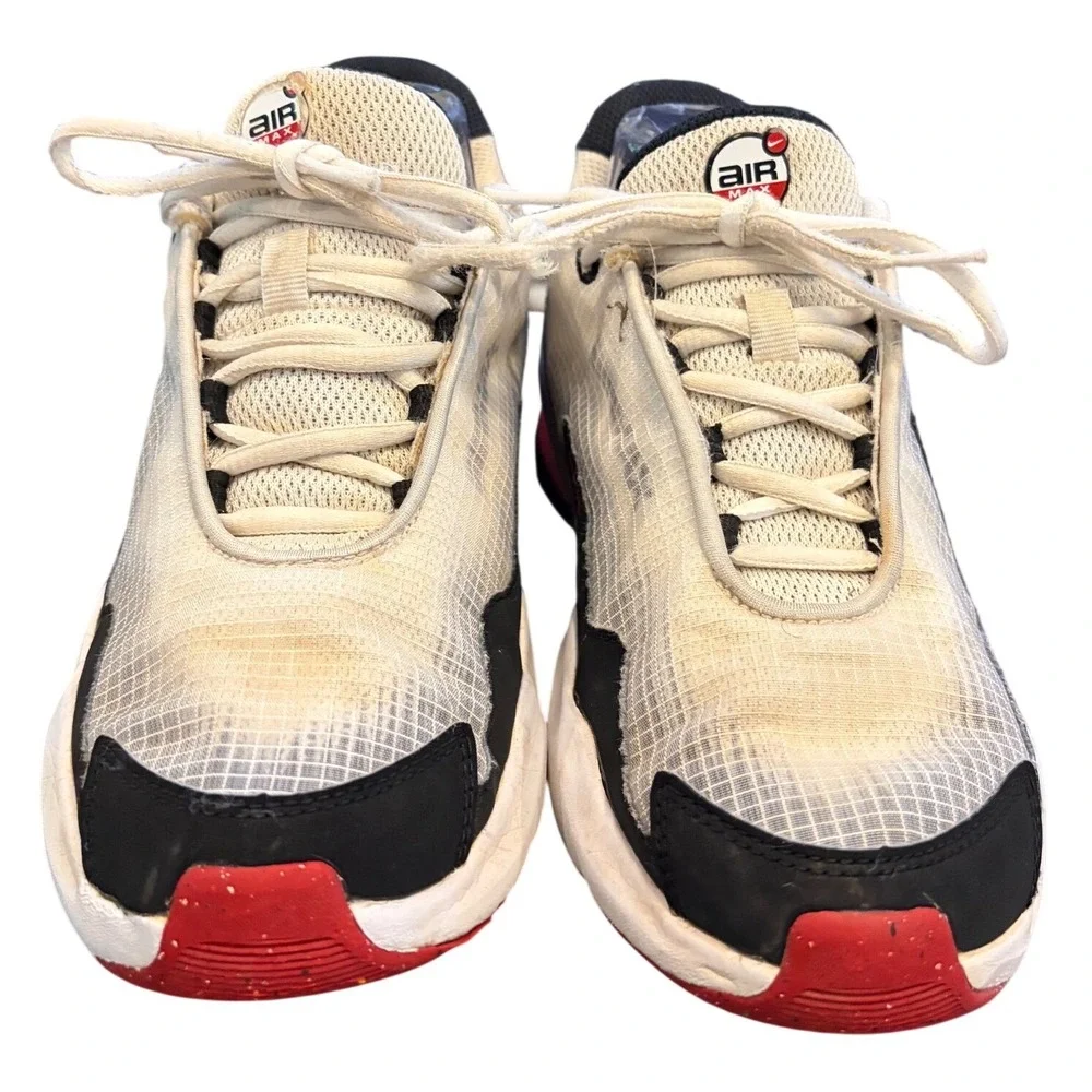 Nike Air Max Bolt Youth Size 5Y White Black Red Sneakers FN4446-100